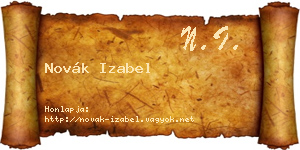 Novák Izabel névjegykártya